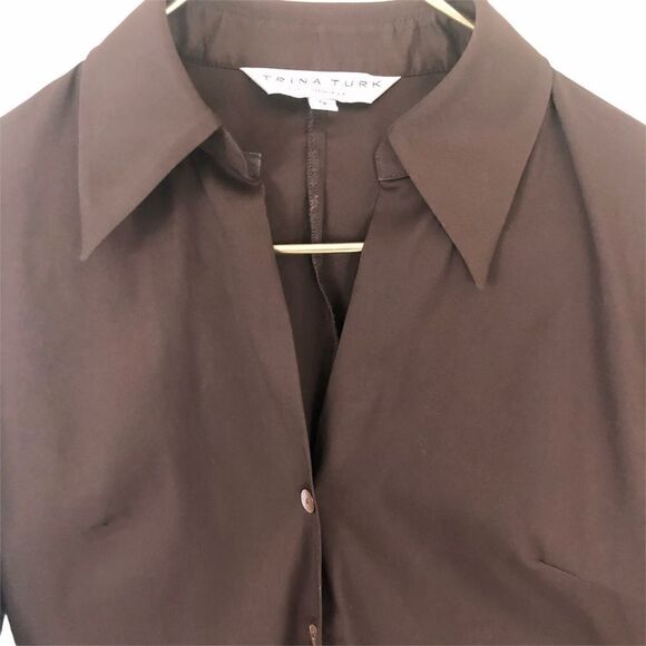 Beautiful Brown Trina Turk Bell-Sleeved Blouse - Picture 3 of 7